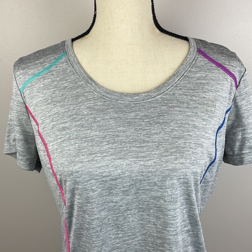 FILA Sport Shirt SZ L Short Sleeve Stretchy Comfortable Active Wear Colorful - Picture 2 of 11